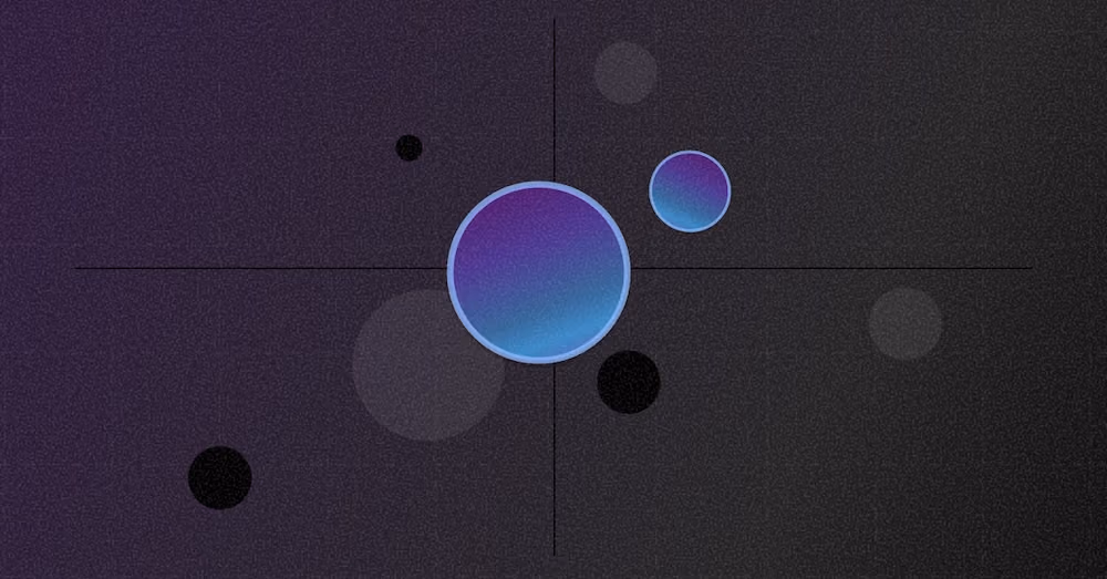 Abstract visual of interconnected gradient circles symbolising streamlined SLA management through process orchestration