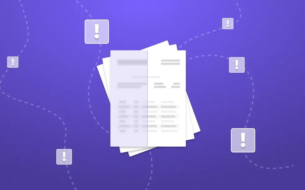 creative depicting lengthy paperwork and errors