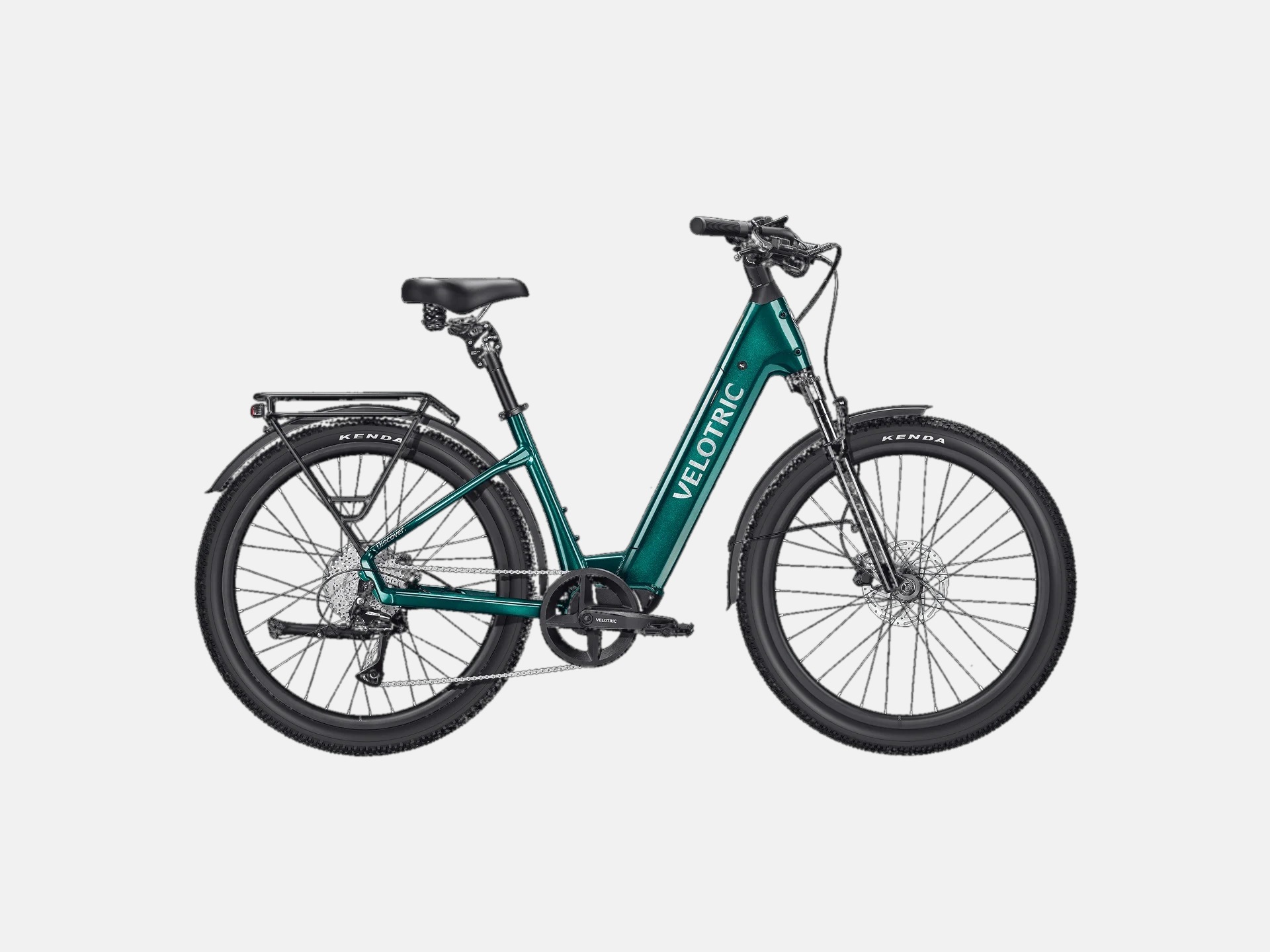 Velotric Discover 3 step-through commuter electric bike in teal, side view