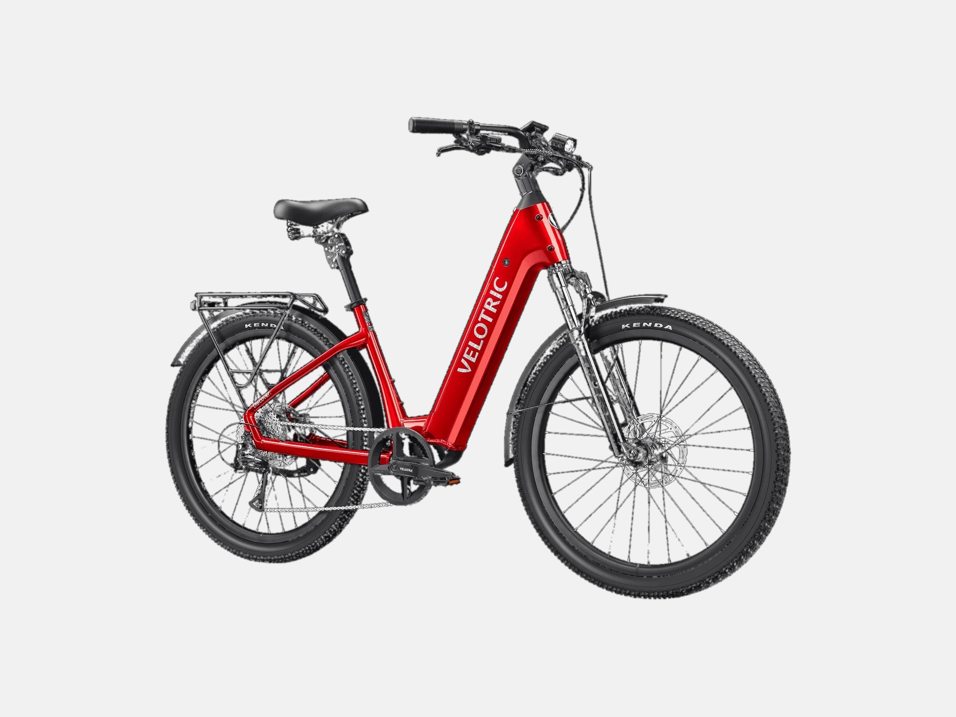 Velotric Discover 3 commuter electric bike in red, side view