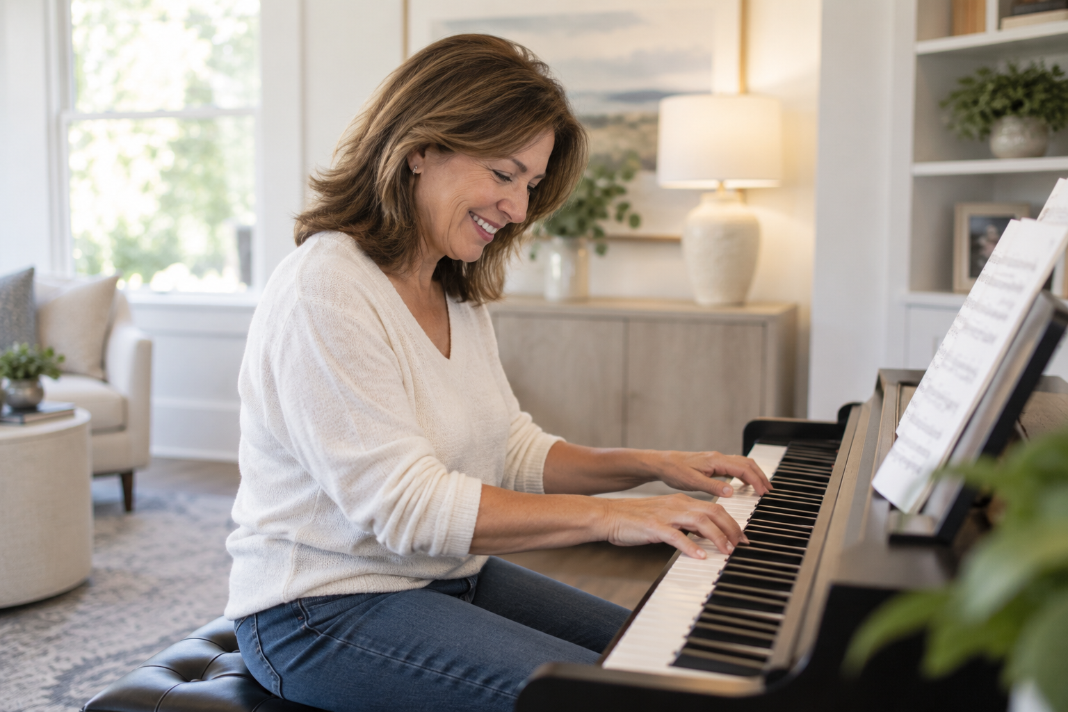 Woman playing the piano