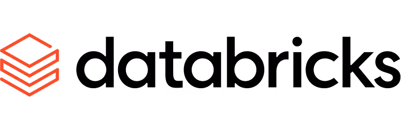 Databricks company logo with stylized red cube icon to the left of the text.