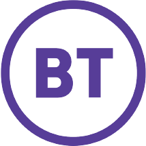Purple circle enclosing the letters B and T in bold uppercase font.