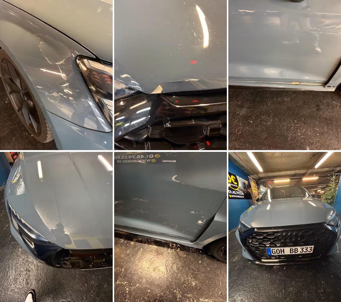 Réparation de rayures et de bosses sur une carrosserie automobile