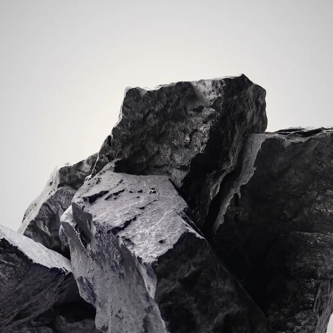 Rocas sobre un fondo blanco