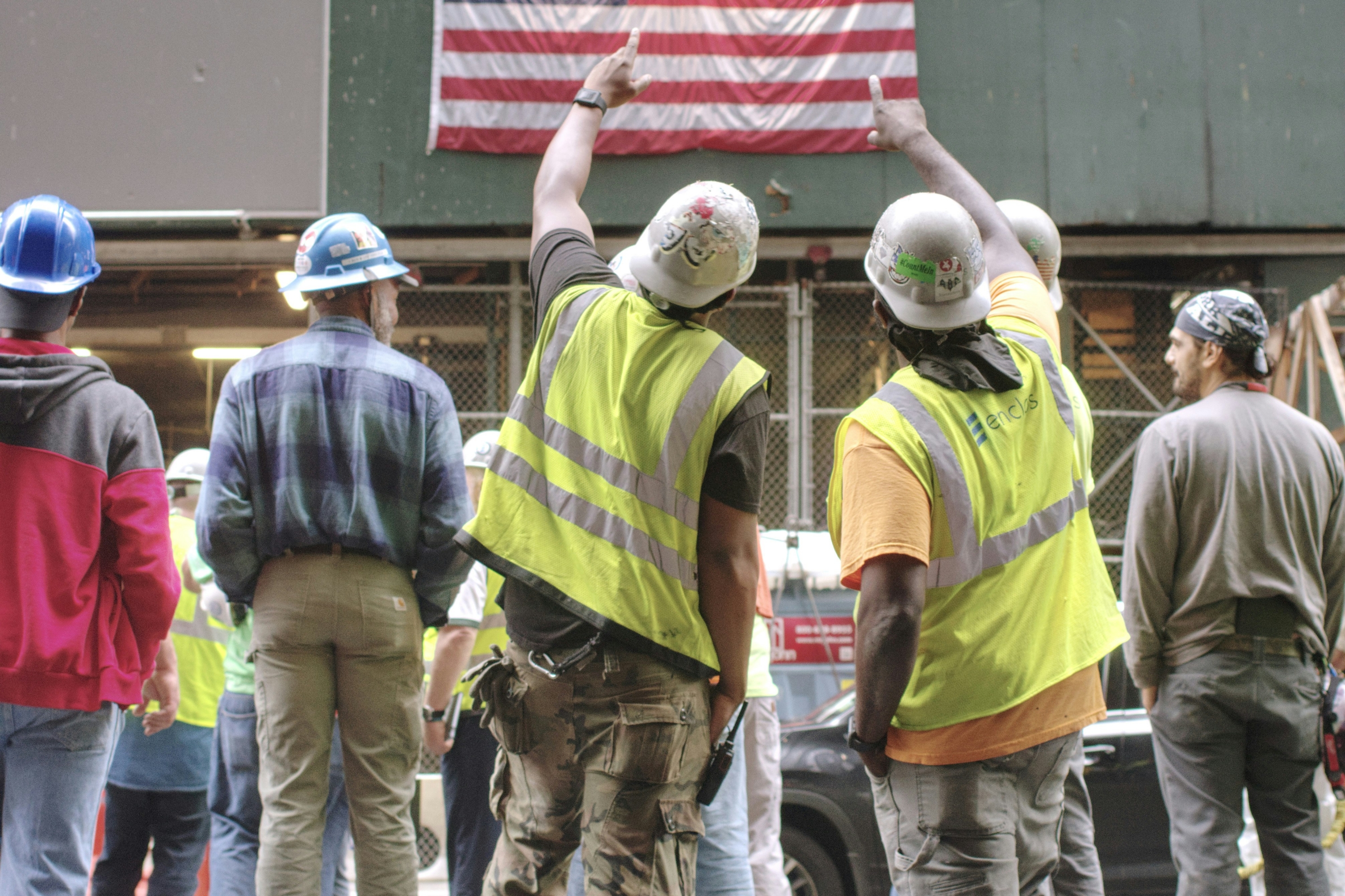 Construction workers on site