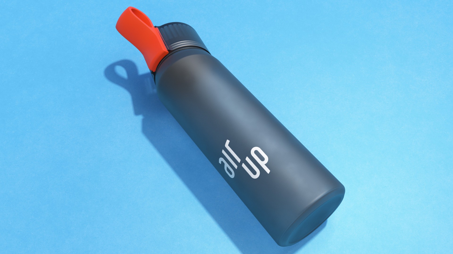 air up water bottle on a blue background