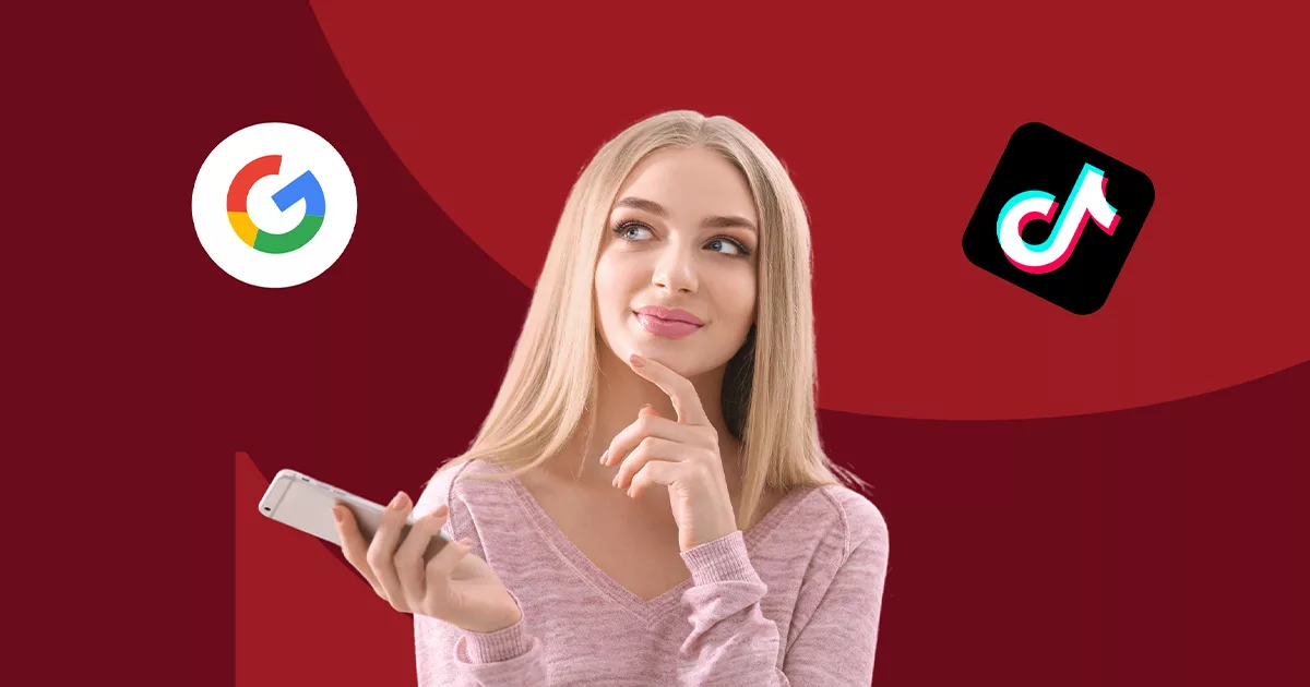 Woman holding smartphone