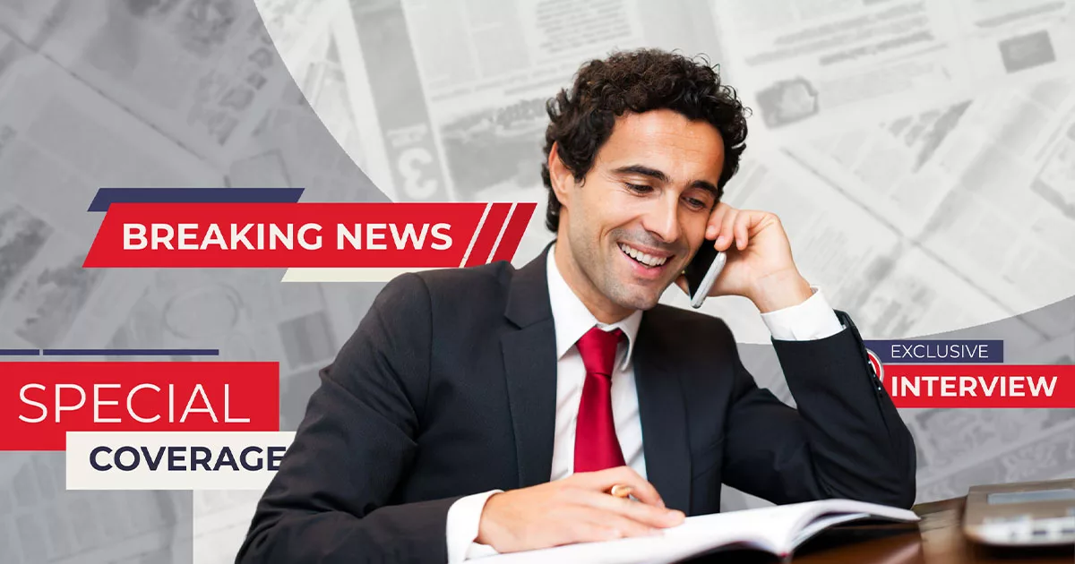 Smiling businessman on phone
