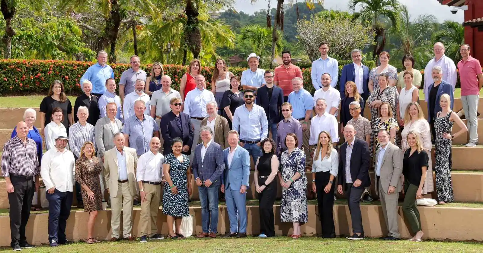 Group photo of the Worldcom Public Relations Group's conference at Costa Rica