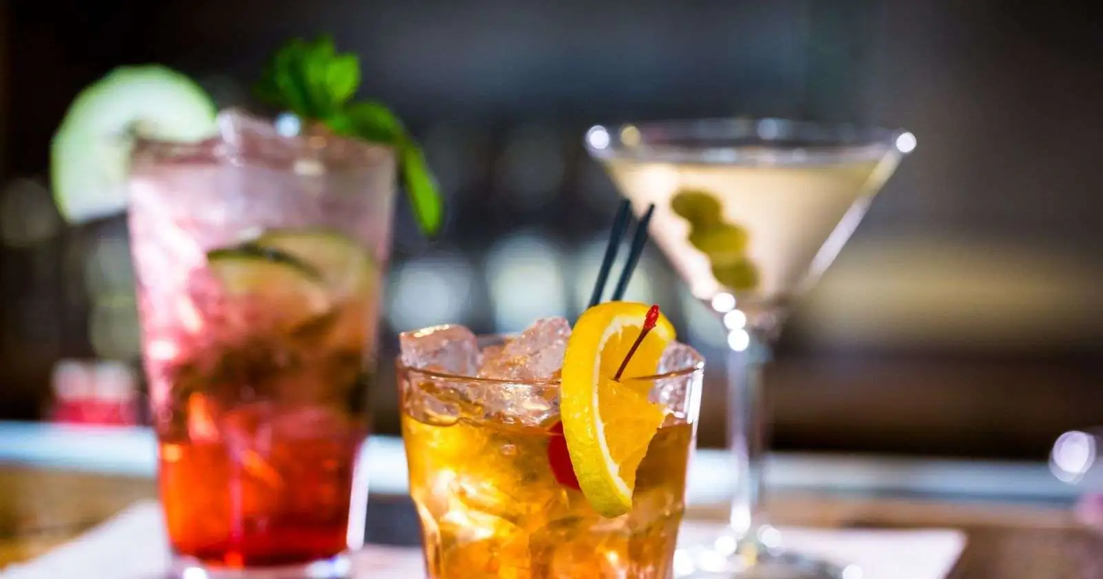 Cocktail drinks on the table