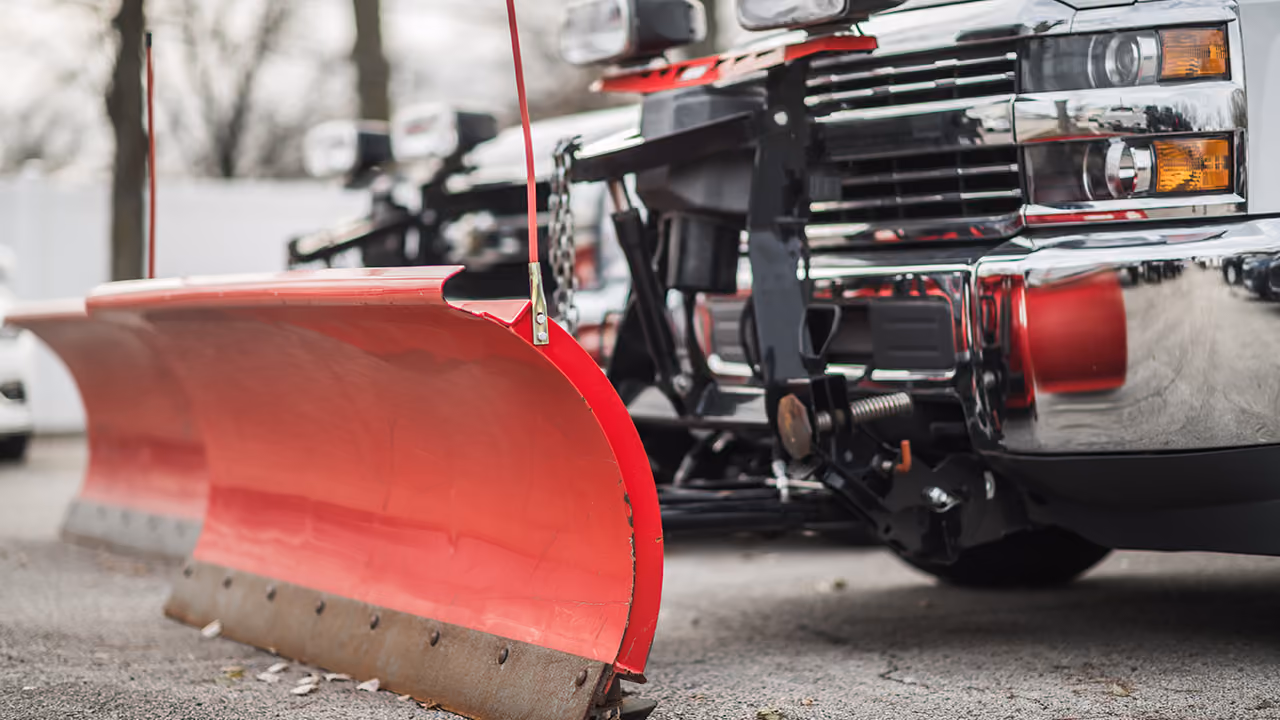 Commercial snow plowing by Midwestern Outdoor Services in Southern Indiana