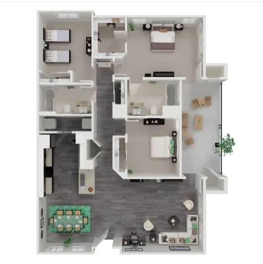 3 Bed / 2 Bath, 1370 sq. ft.