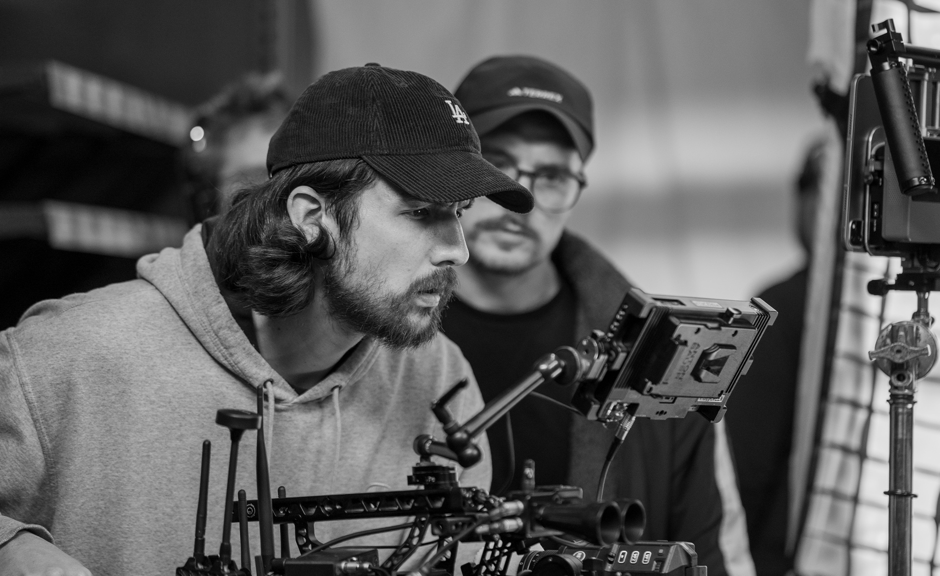 Brennans campaign, BTS shot of crew reviewing footage, Director: Chip