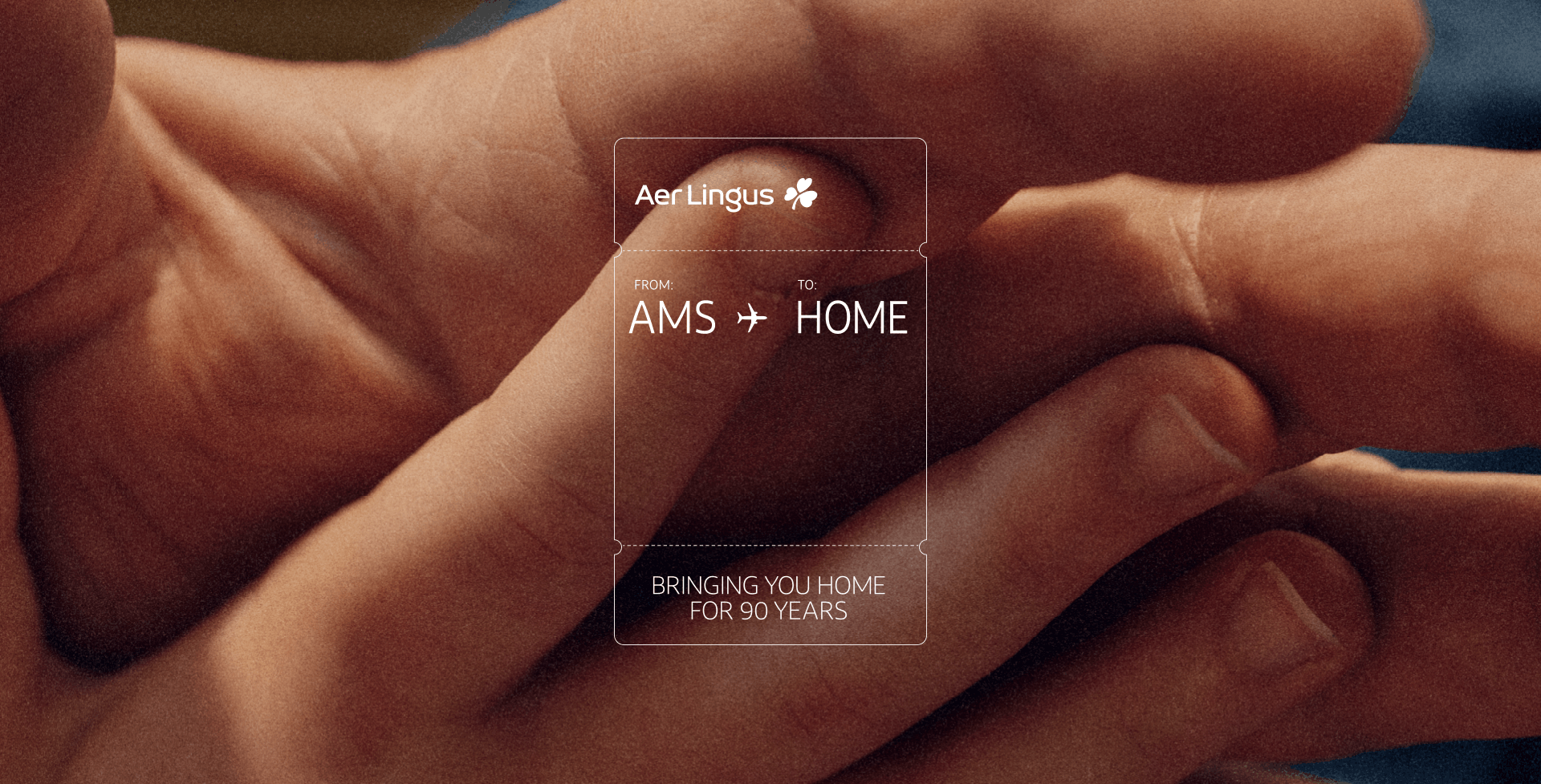 Aer Lingus campaign hands, Uncommon Creative Studio