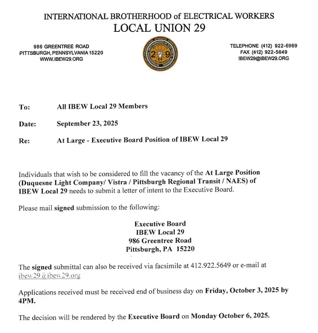IBEW Local 29 seal