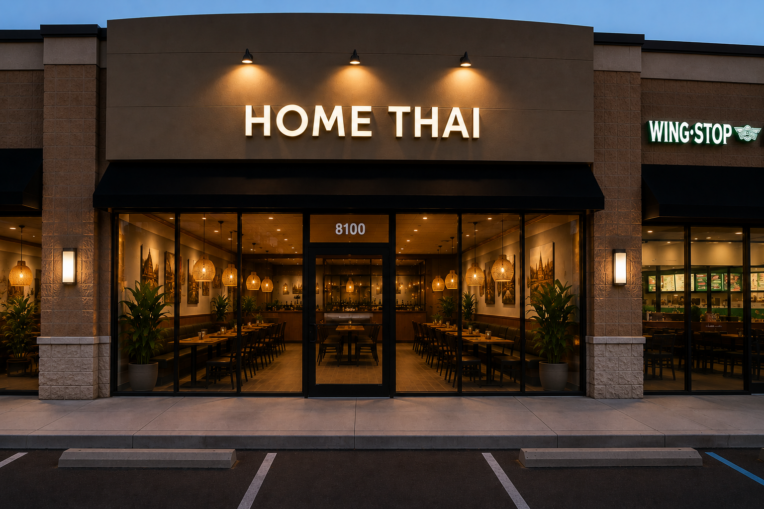 Home Thai Kitchen warm modern Thai restaurant interior concept
