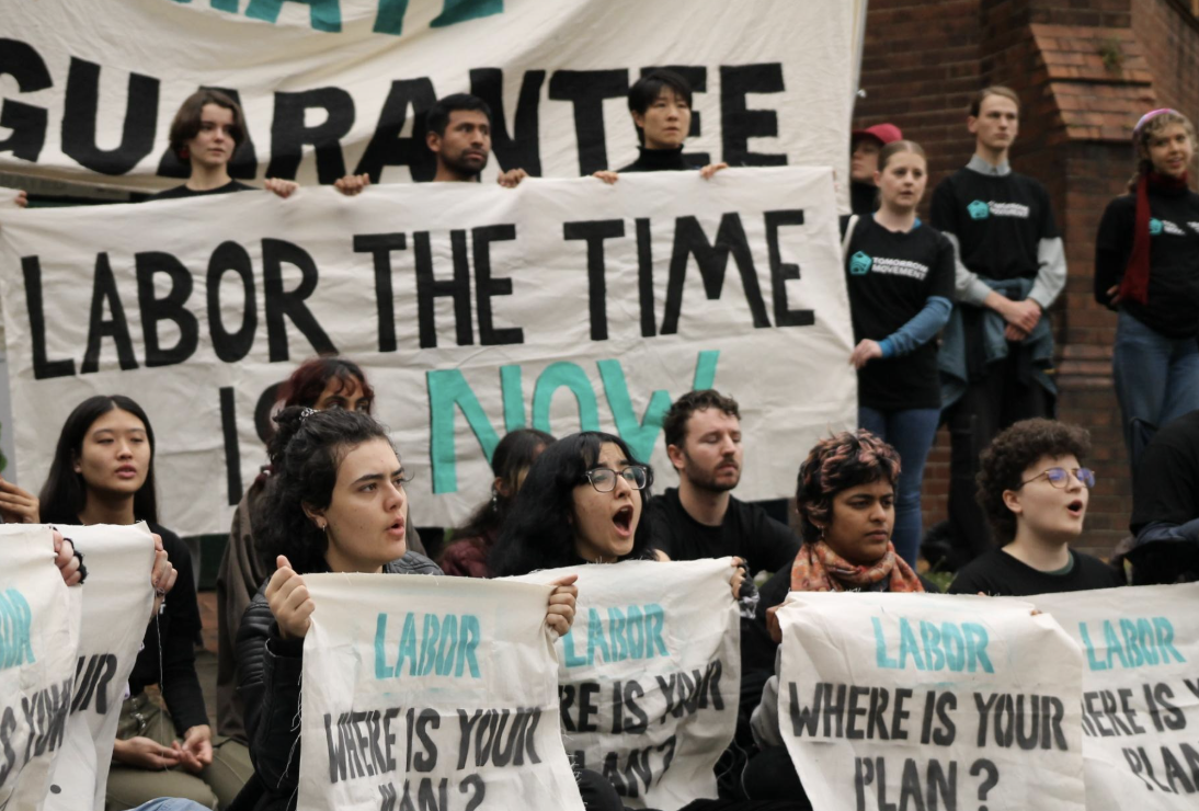 Youth protesters at a climate rally with Tomorrow Movement 