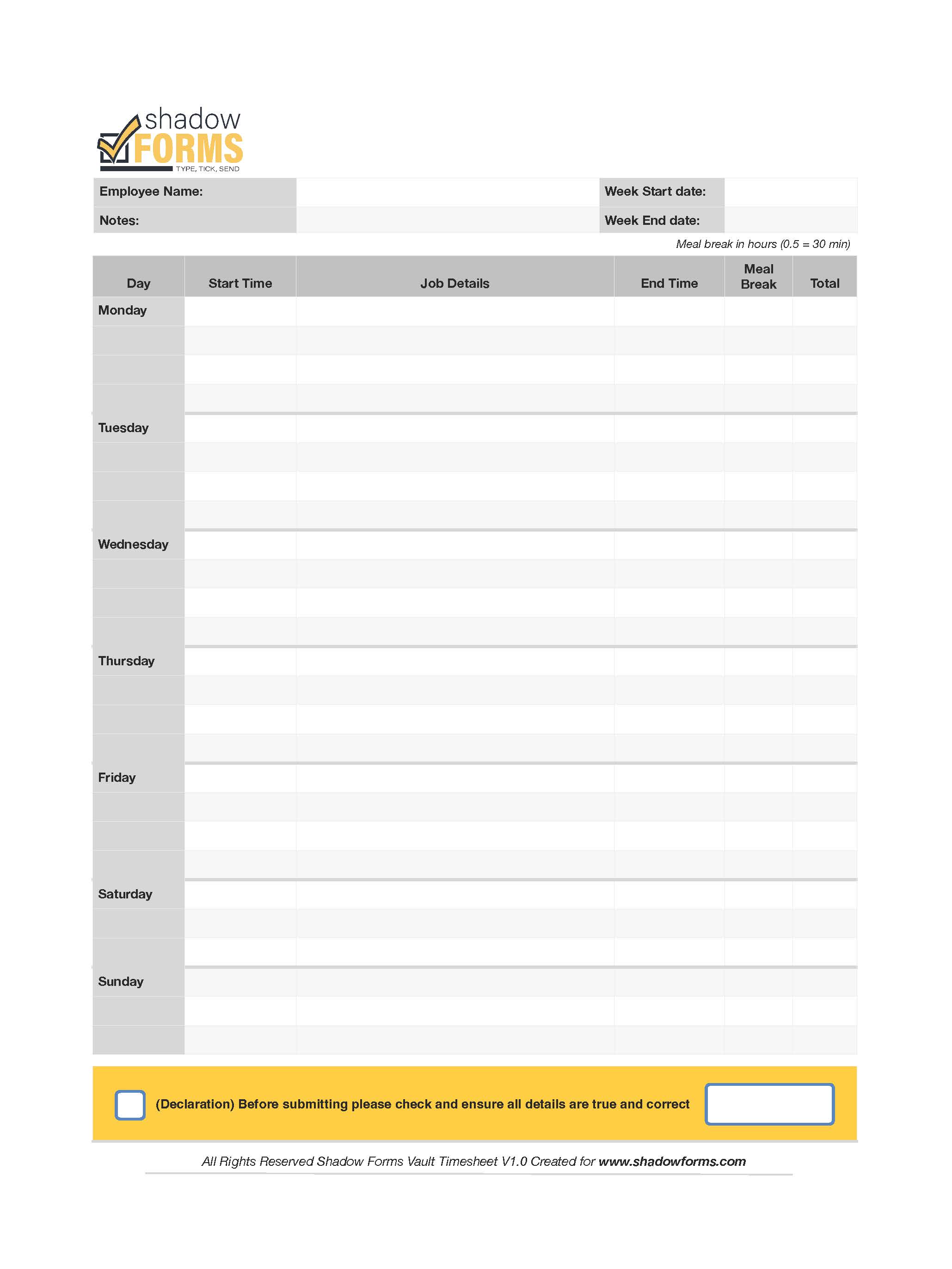 Timesheet Template