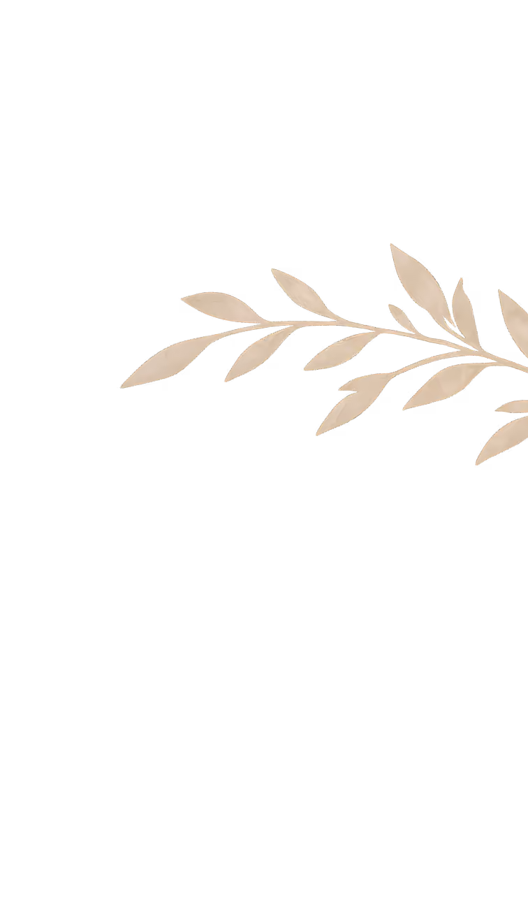 Decorative leaf illustration, left side of blog section