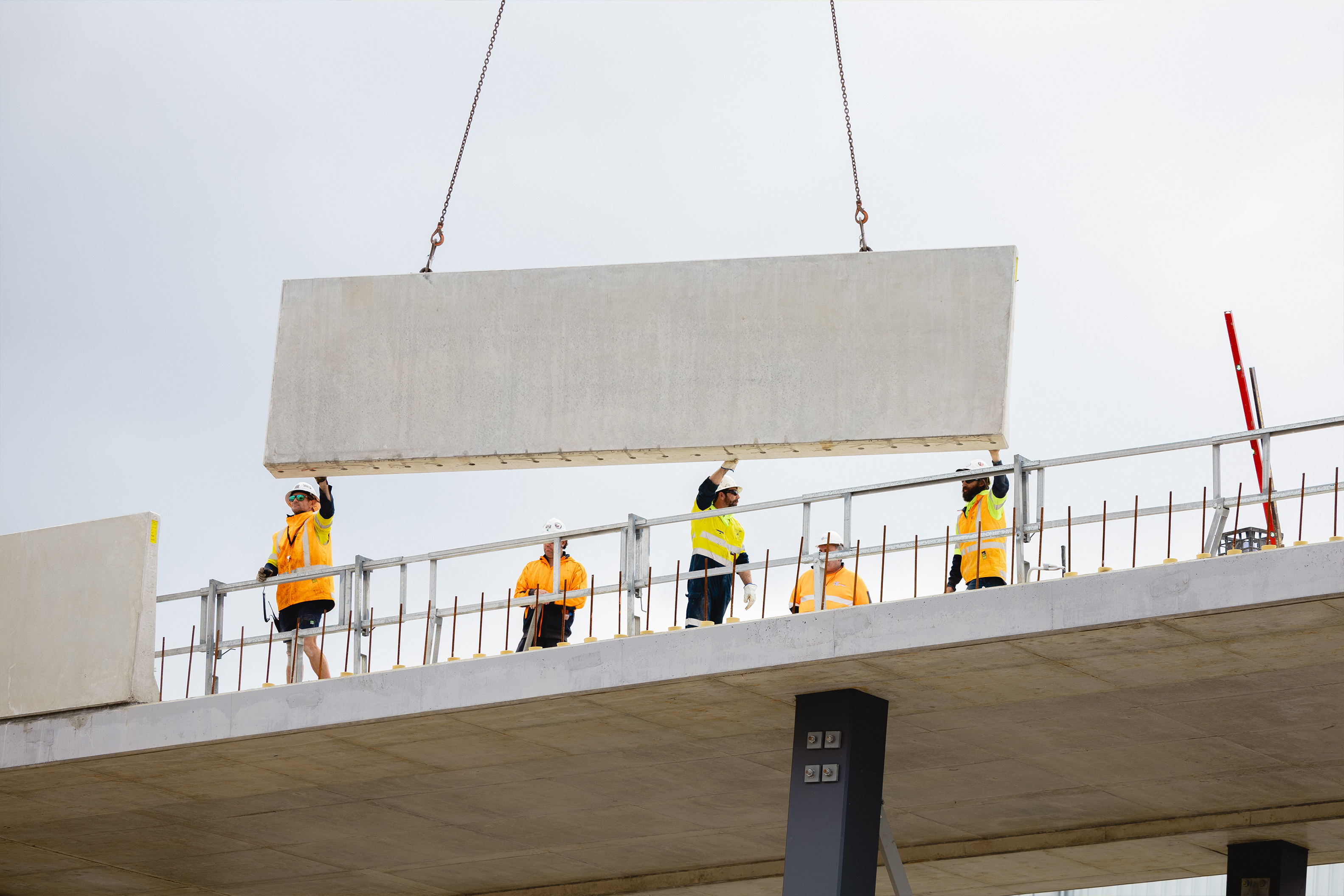 Dreambound crew filming on a live construction site