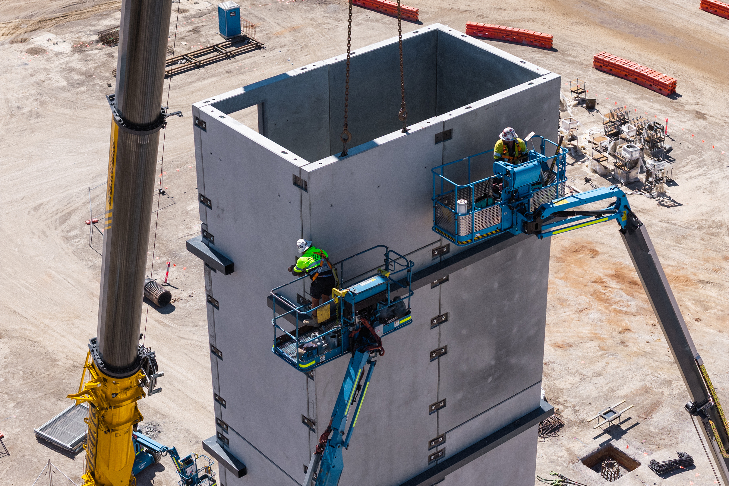 Dreambound crew filming on a live construction site