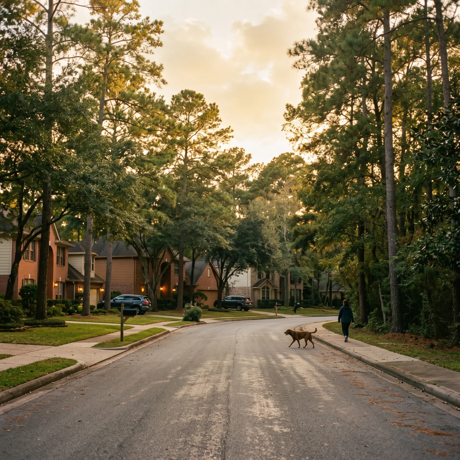 Wooded Kingwood, TX street in the Livable Forest served by Scoop Snoop