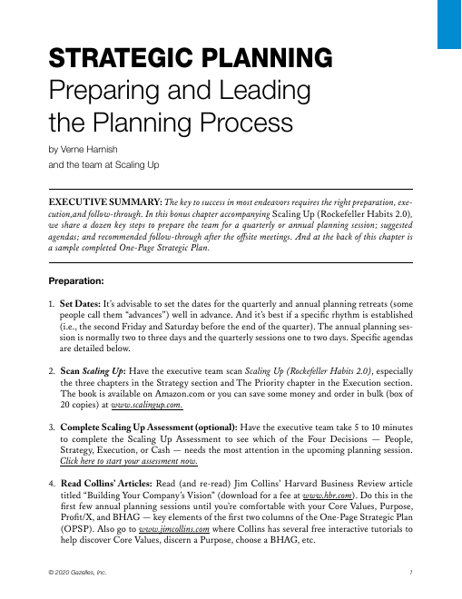 Strategic Planning — free chapter first page