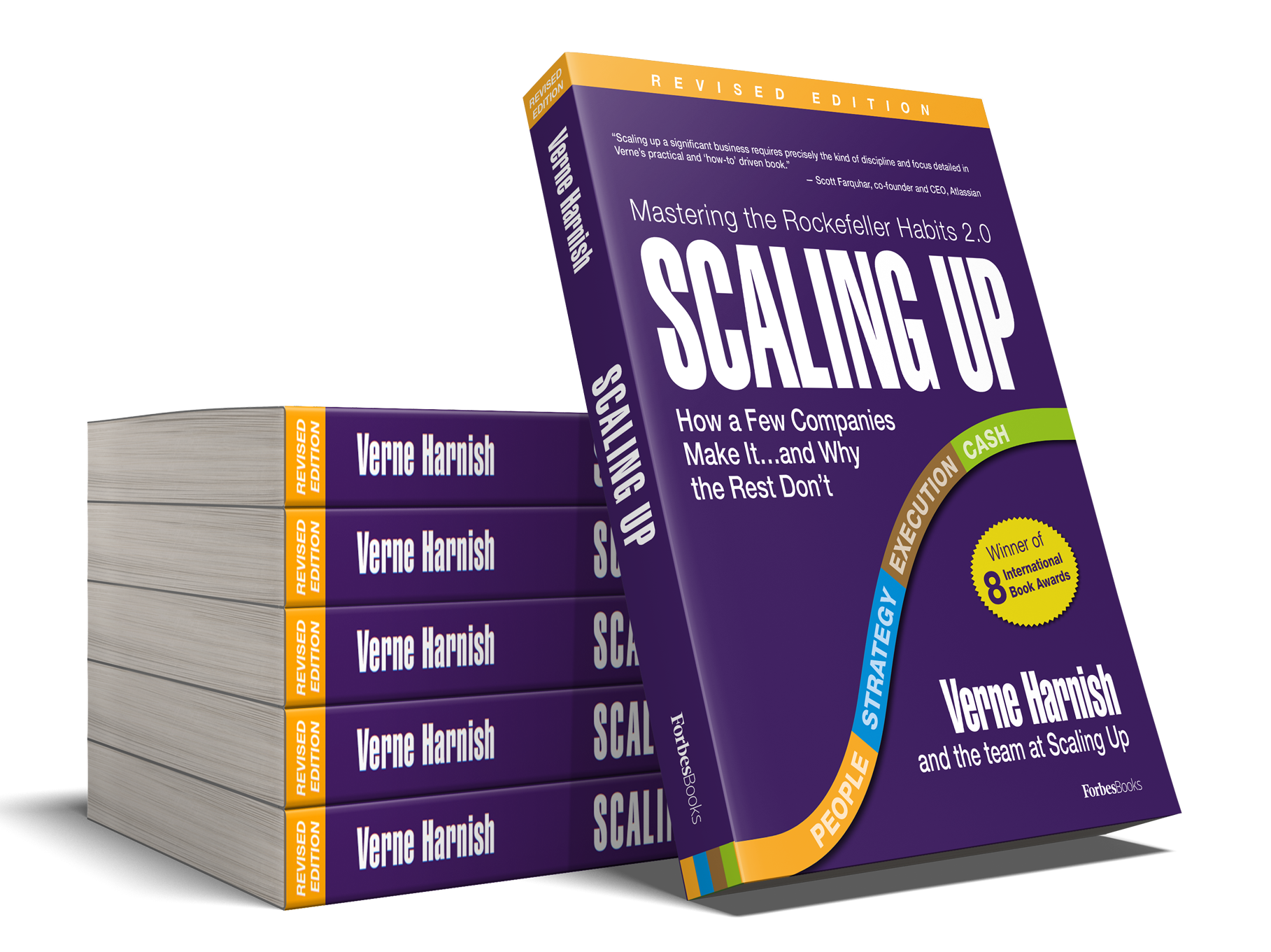 Scaling Up (Rockefeller Habits 2.0) revised edition — stacked books