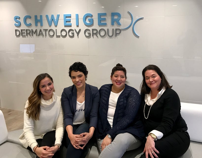 Leaders on Schweiger Dermatology Group’s team have worked together to reduce turnover. (From left to right: Ana Welsh, vice p