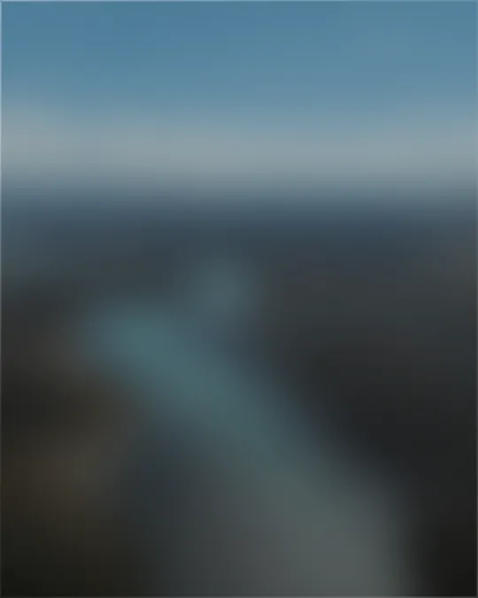 Glacial river seen through a frosted glass effect