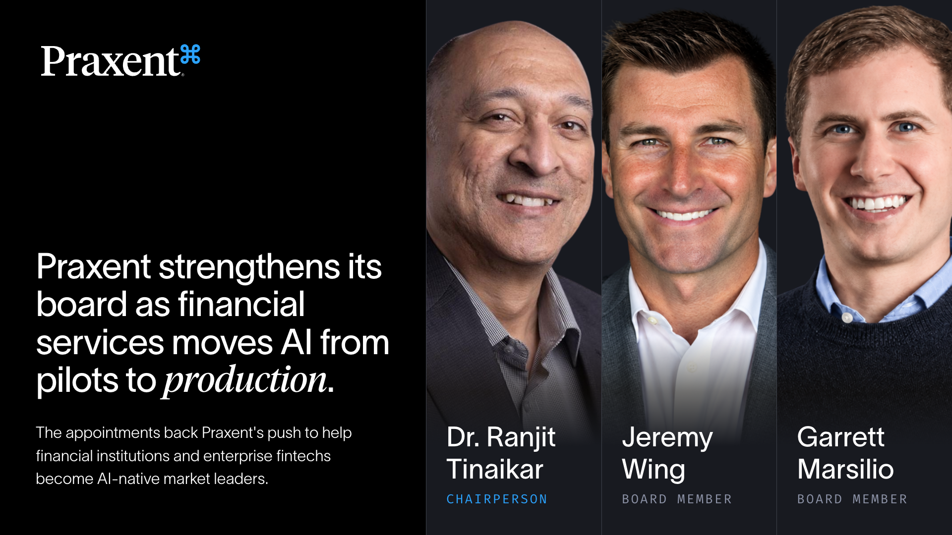 Praxent Strengthens Board as Financial Services Races to Move AI From Pilots to Production (card)