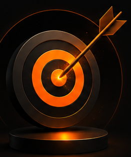 Target with an arrow at the center, representing our mission