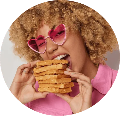 Woman eating food