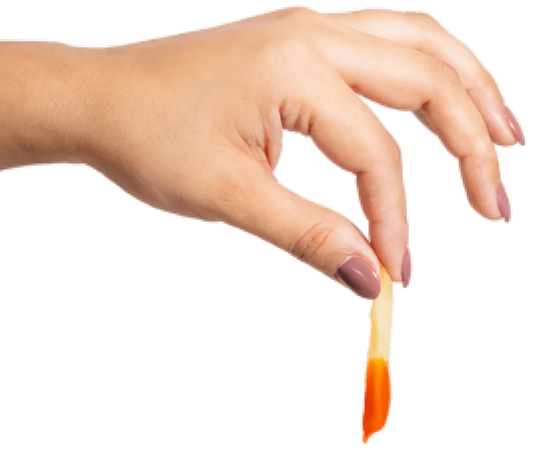 Hand holding fry