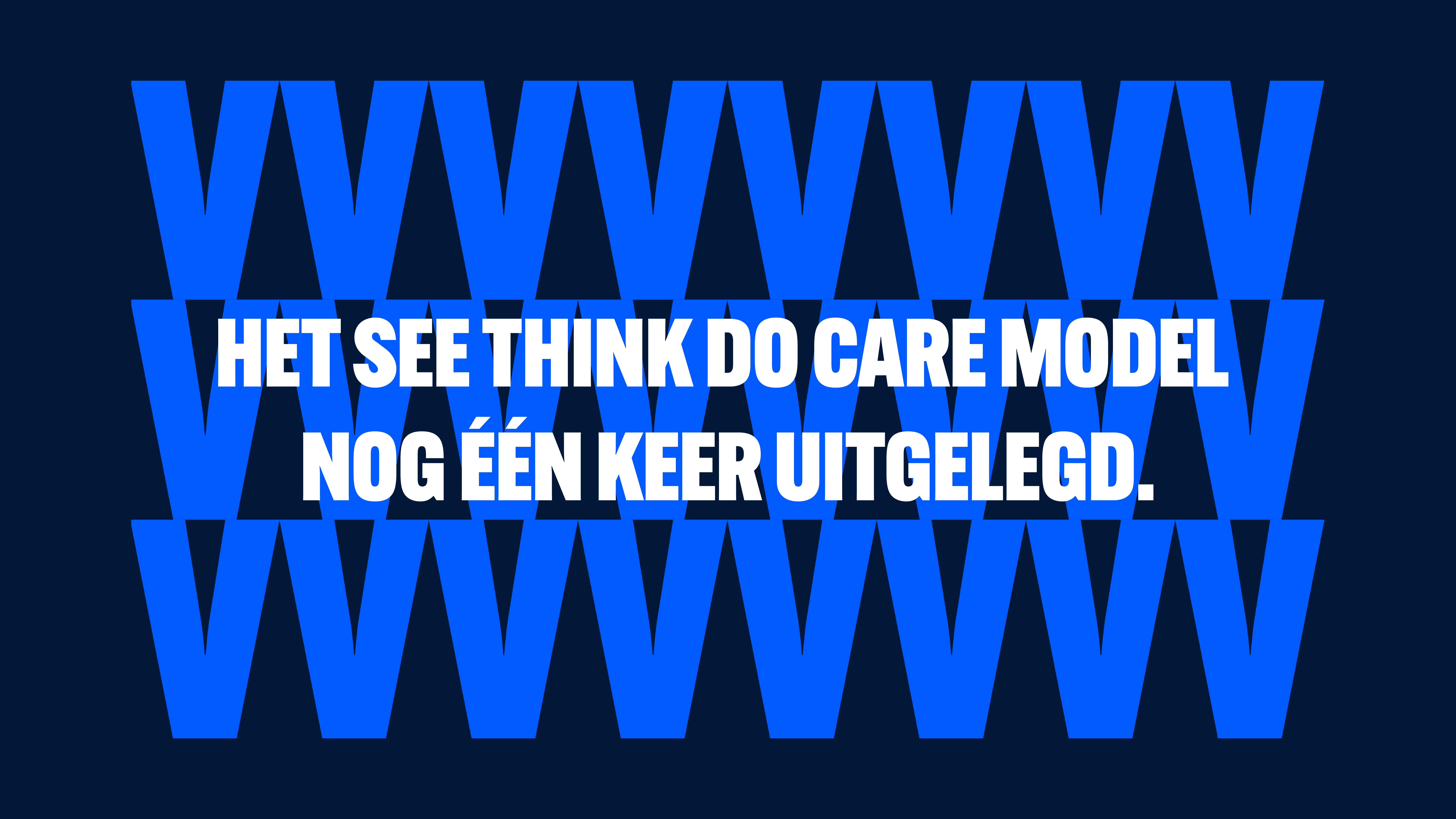 Het SEE THINK DO CARE model nog één keer uitgelegd.