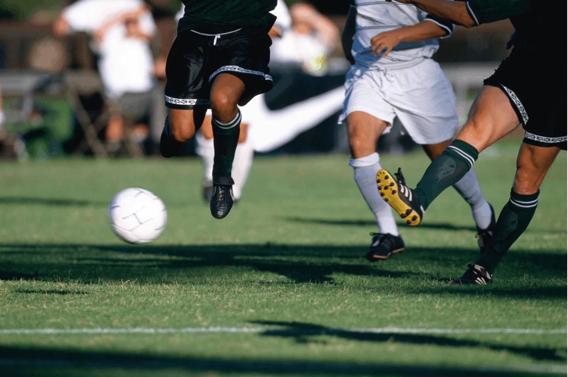 Football action on the pitch