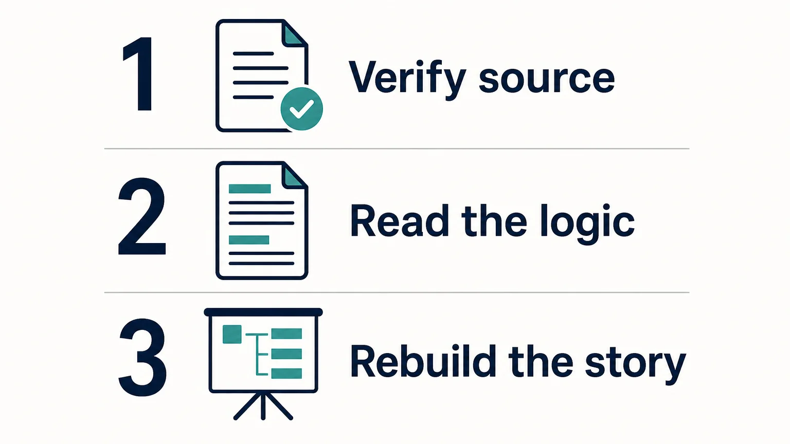 Three-step checklist for turning a public strategy PDF into an original presentation
