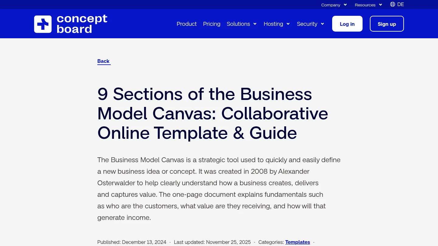 Conceptboard Business Model Canvas