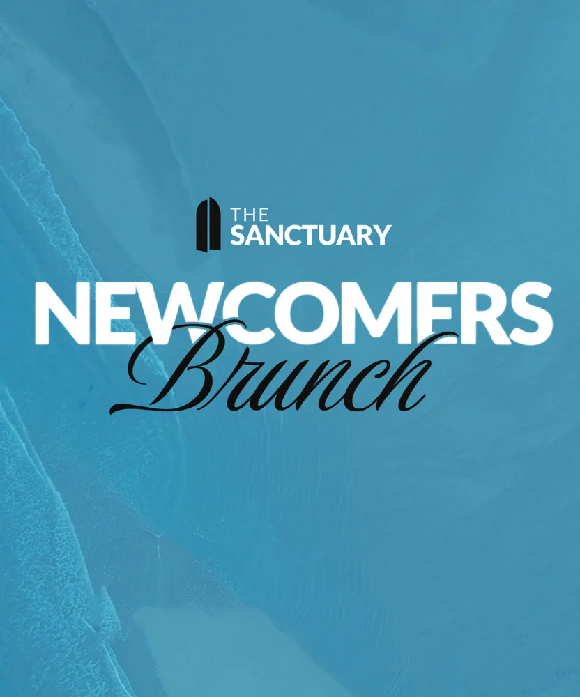 Promotional graphic for The Sanctuary Newcomers' Brunch event.