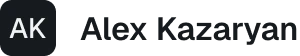 White letters A and K on a black background forming a simple logo.