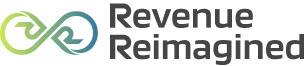 Revenue Reimagined logo with an abstract infinity symbol in green and blue gradient.