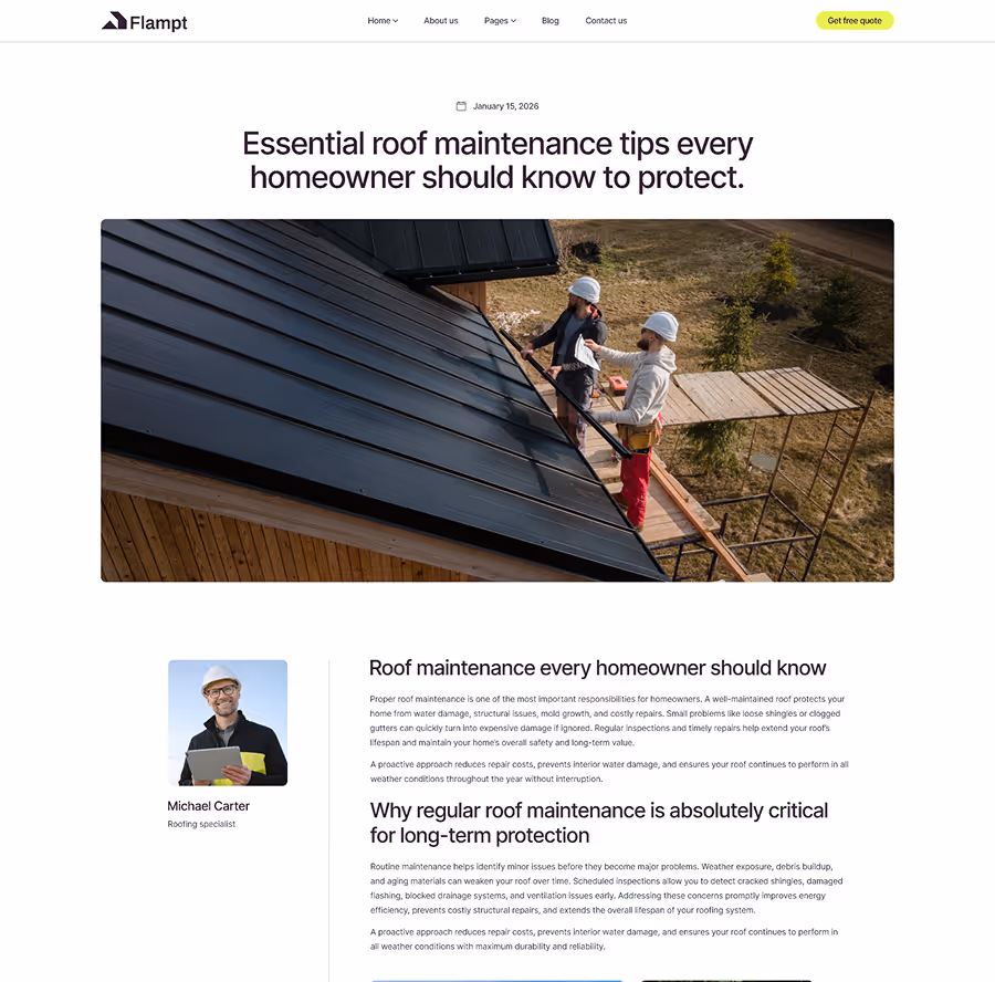 Blog details page