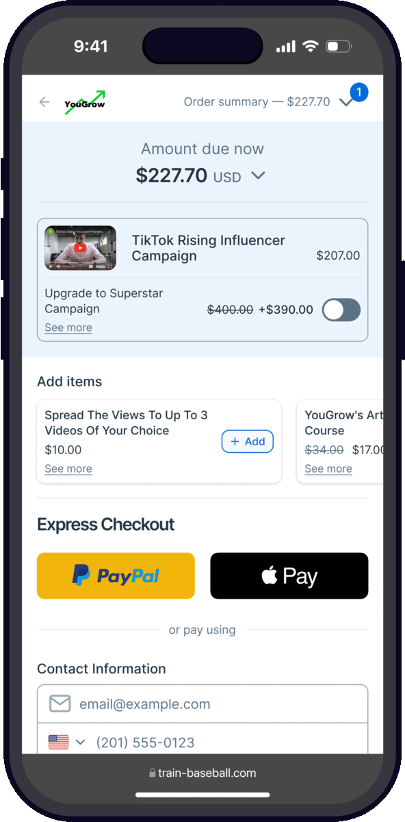Express Checkout mobile flow