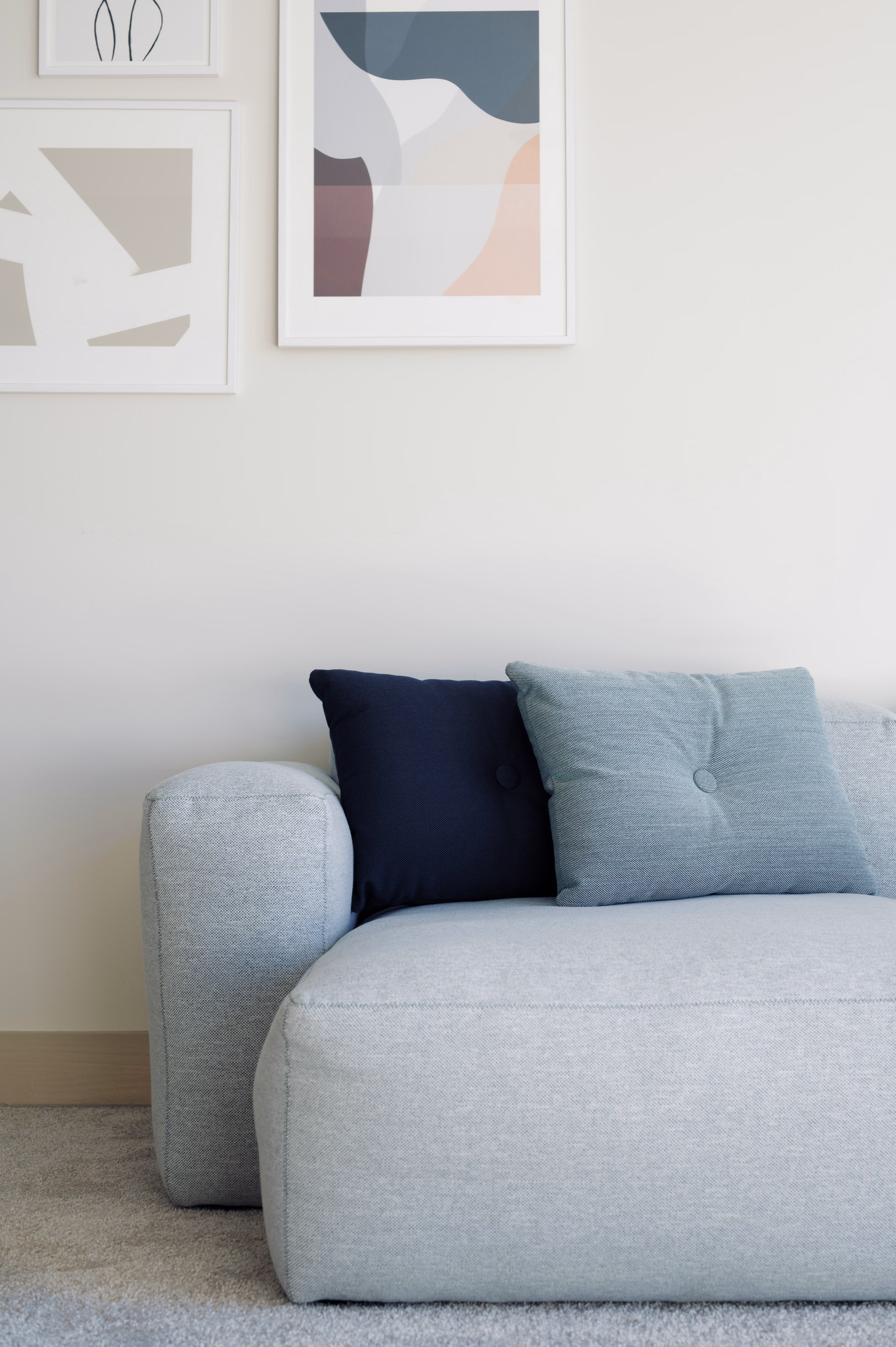 Couch with pillow stock image