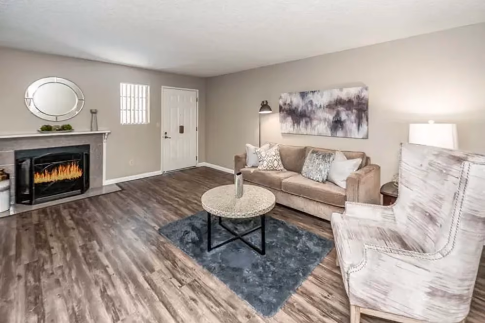 Living room with seating and decor
