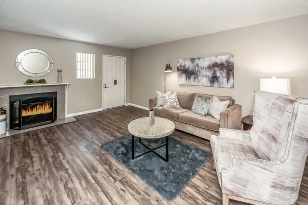 Living room with seating and decor 