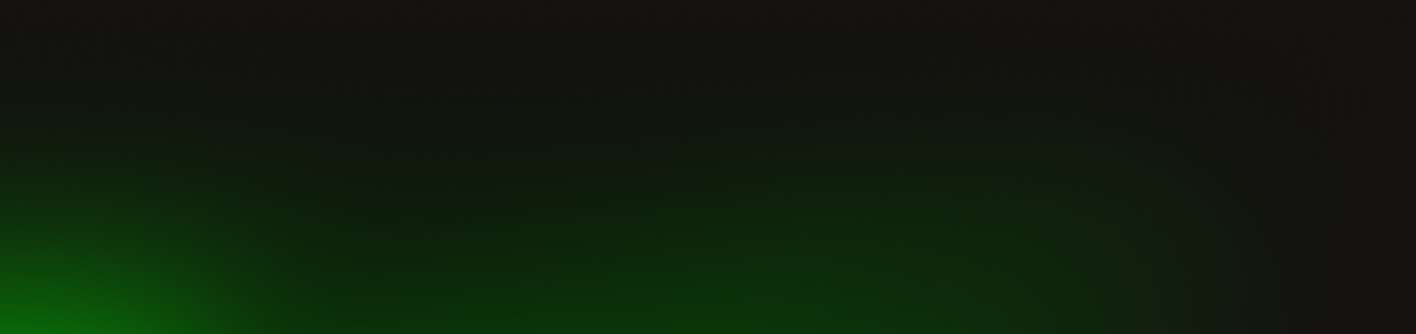 Gradient background transitioning from dark green at the center to black around the edges.