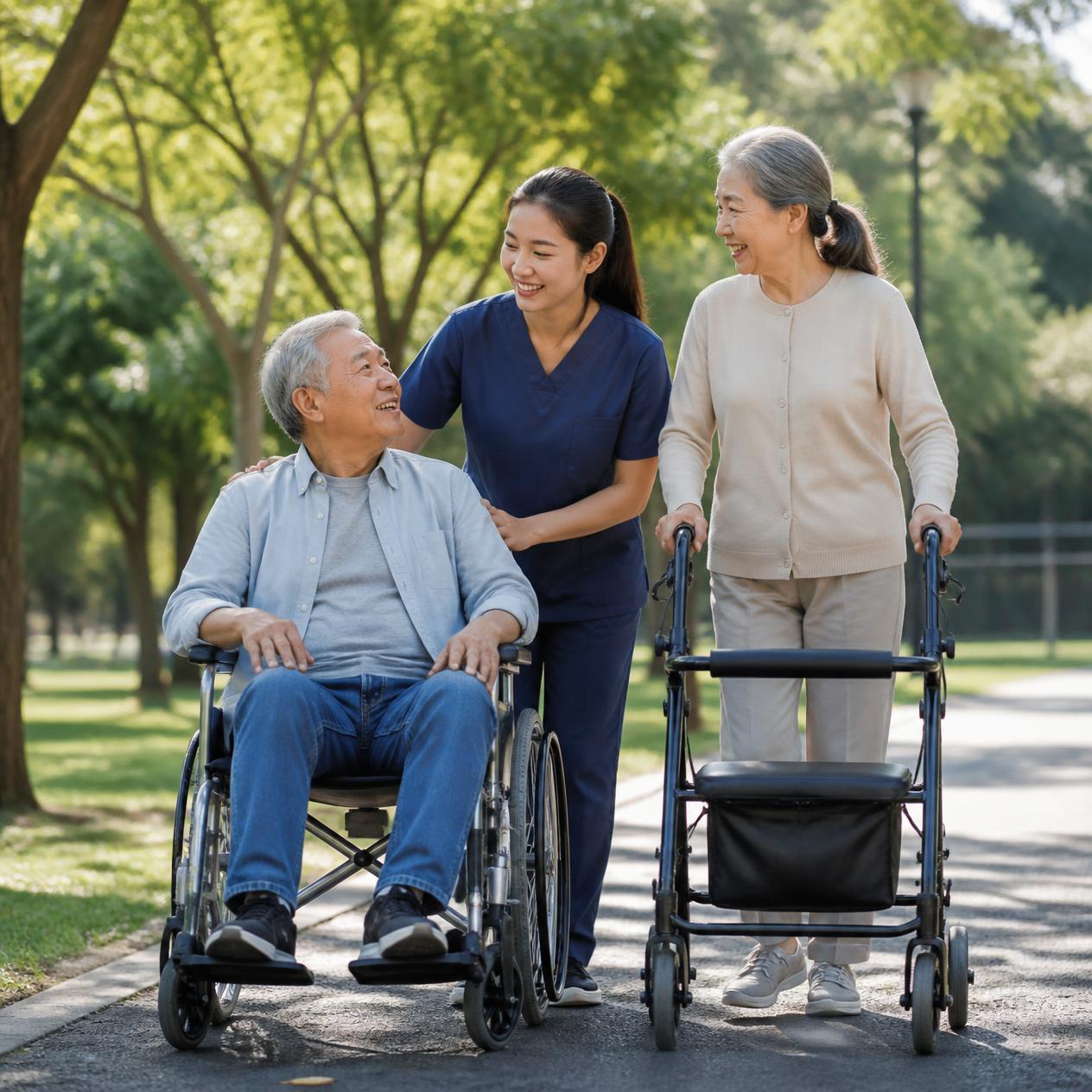 Social outing and companionship support for an older adult at a Sydney park