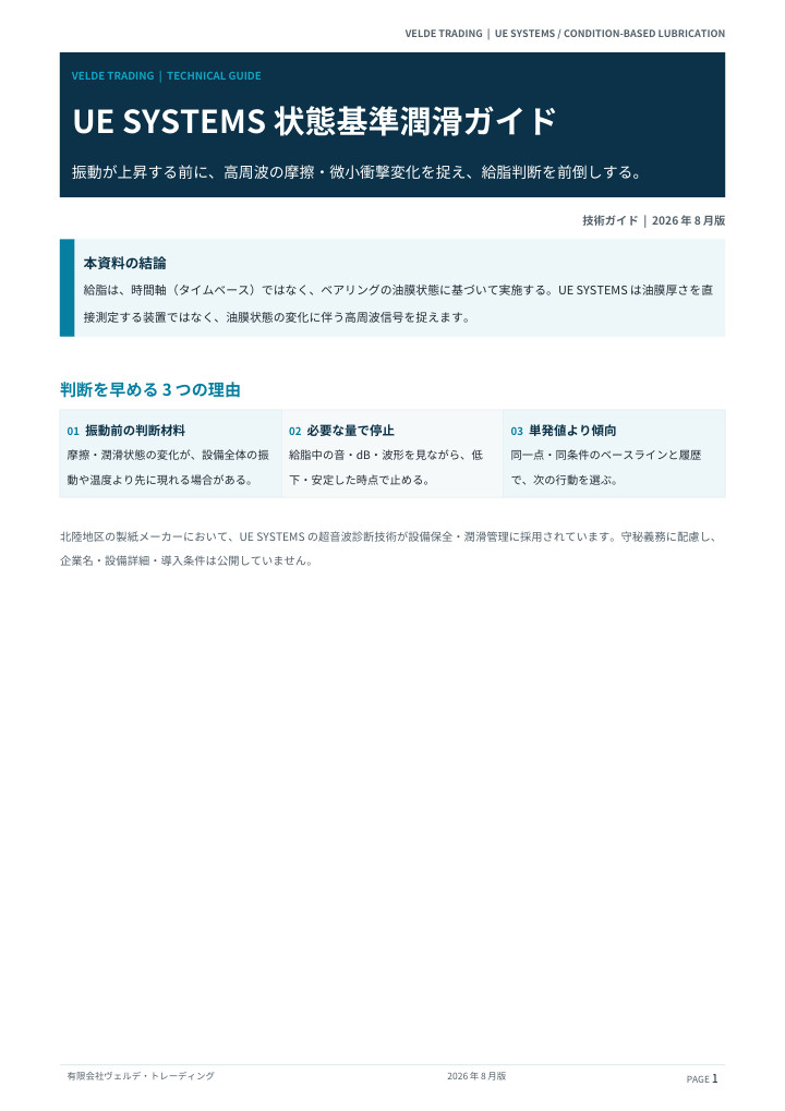 UE Systems 状態基準潤滑ガイドの表紙